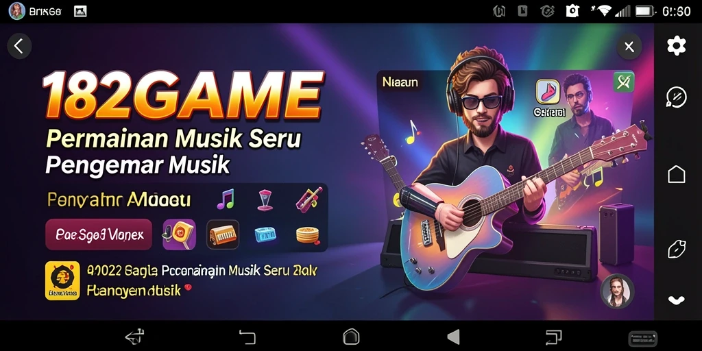 Screenshot gameplay 182GAME yang menampilkan tantangan musik yang mendebarkan.