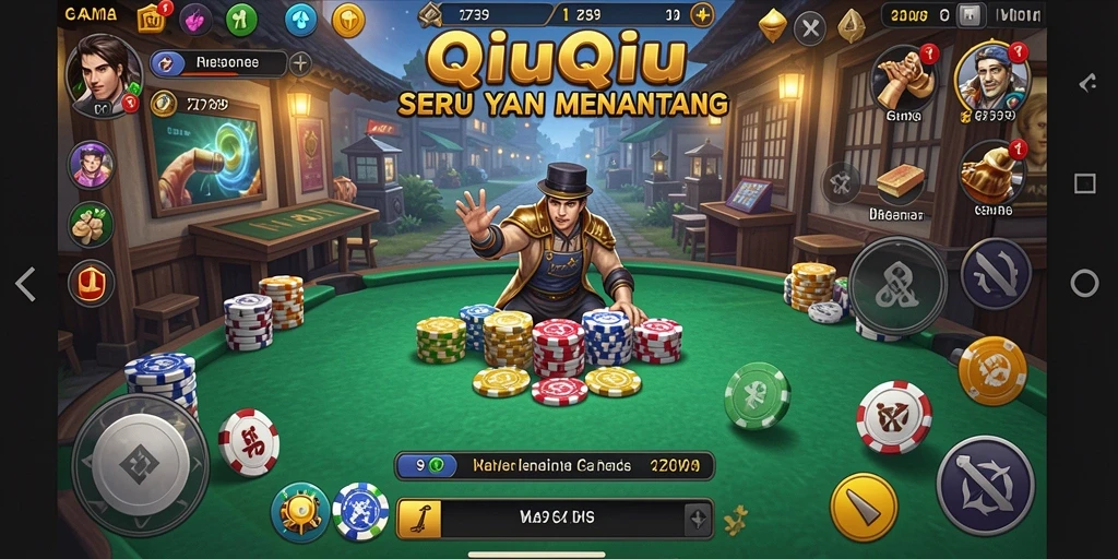 Tampilan gameplay QiuQiu yang seru dan interaktif.