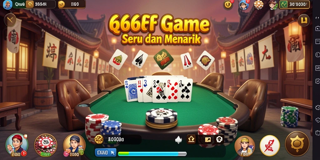 Screenshot utama 666F menampilkan aksi seru permainan QiuQiu.