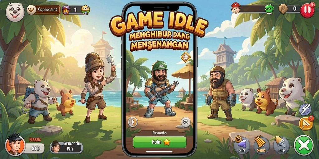 Tampilan menarik dari gameplay Idle di 8ID yang menawan.