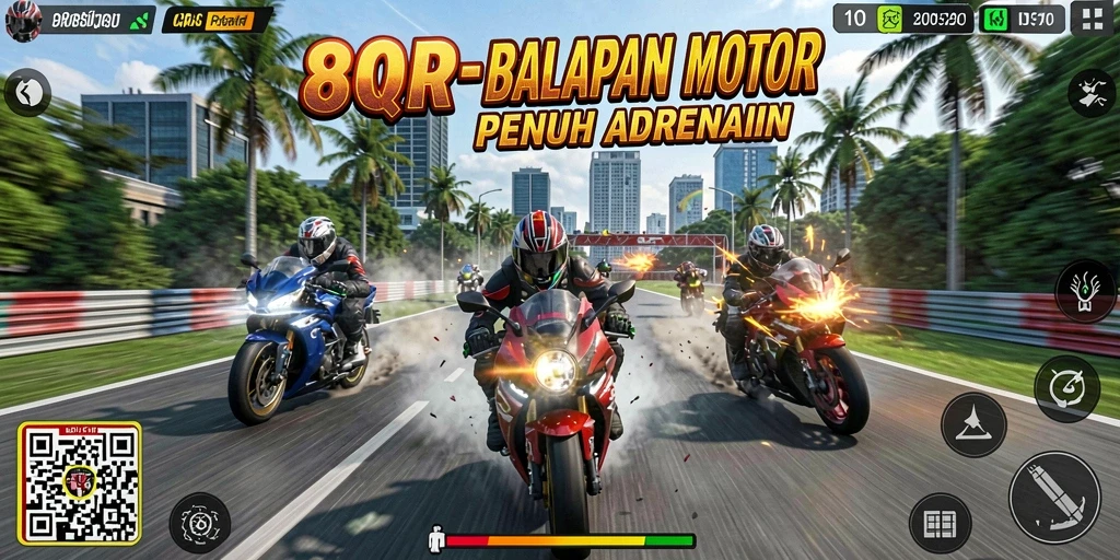 Gambaran mendebarkan dari balapan motor di 8QR.