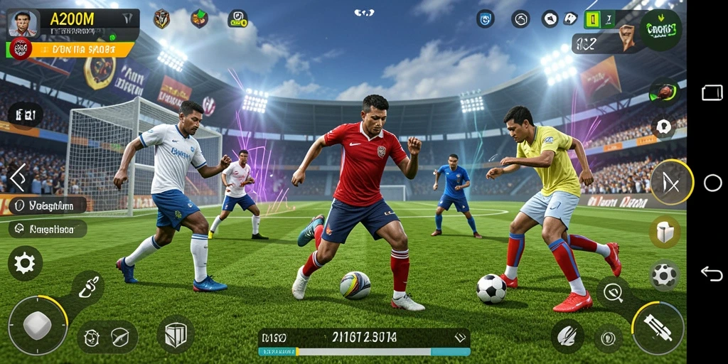 Screenshot A200M menampilkan aksi mendebarkan dalam pertandingan olahraga.
