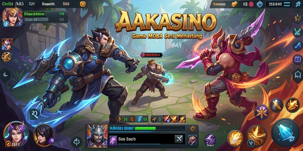 Menampilkan aksi seru dalam pertempuran MOBA AAKASINO.