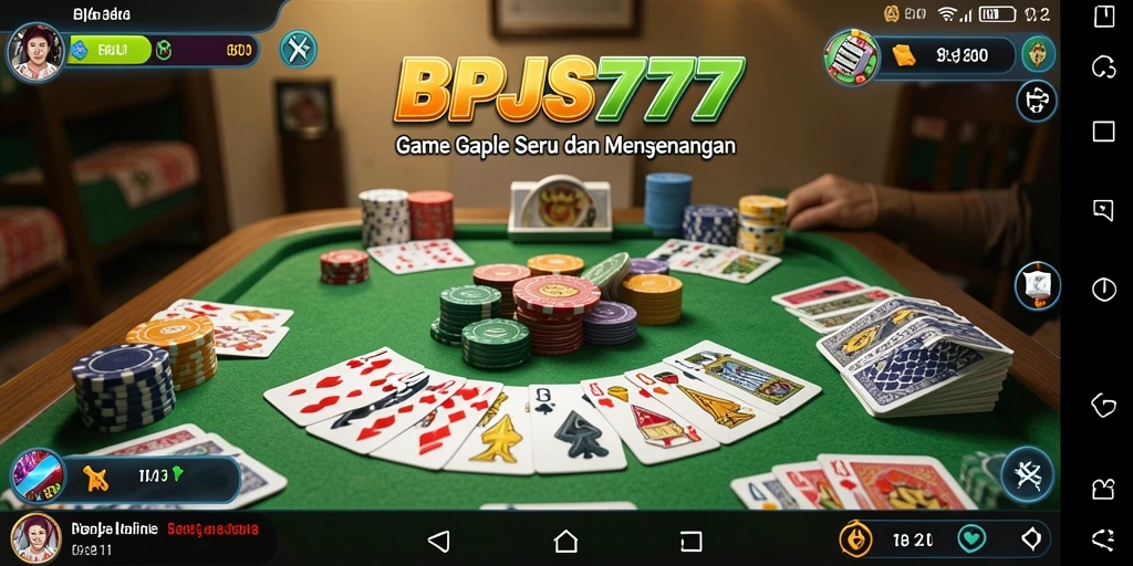 Screenshot utama BPJS777 menampilkan gameplay Gaple yang seru dan interaktif.