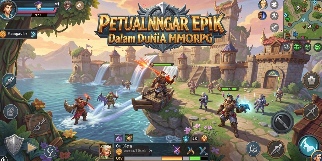 Tangkapan layar D73 menampilkan aksi epic dalam dunia MMORPG.