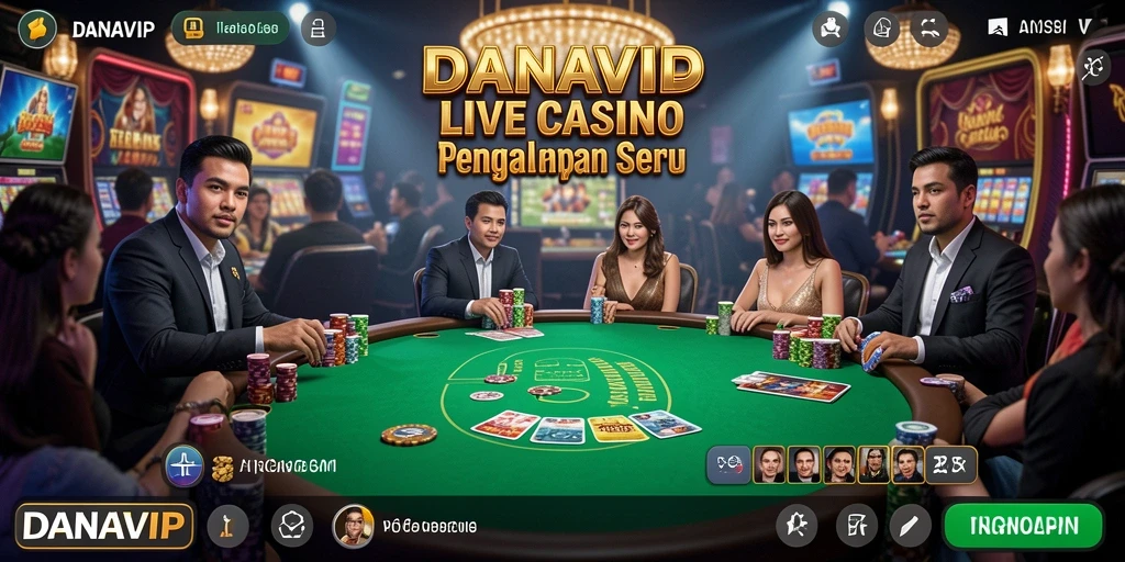Gameplay menarik di DANAVIP dengan dealer langsung dan antarmuka yang menawan.