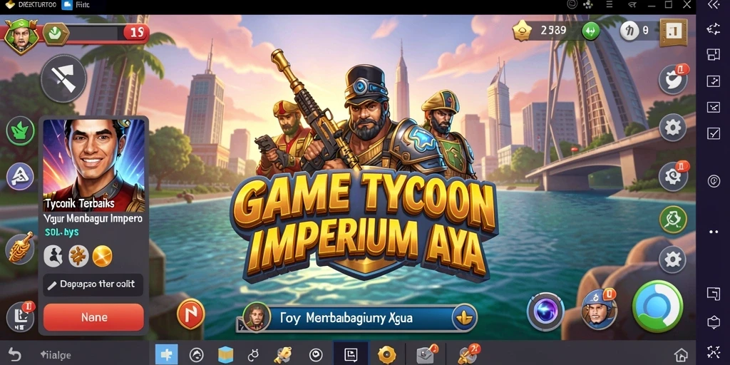 Tangkapan layar utama DIREKTURTOTO menampilkan gameplay seru dalam membangun perusahaan.