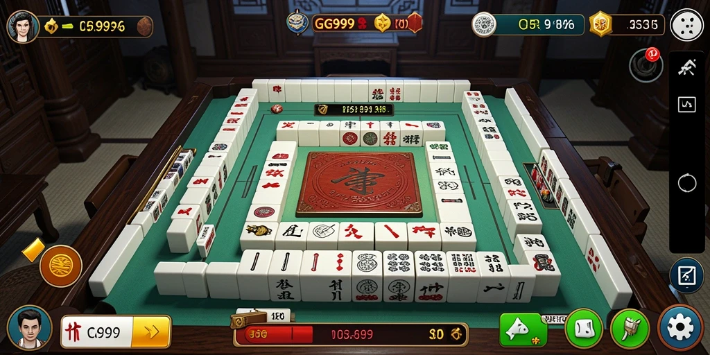 Tampilan screenshot gameplay GG999 yang mendebarkan dalam permainan Mahjong.