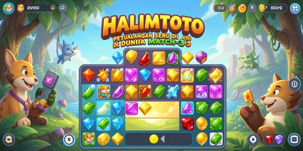 Tampilan fantastis dalam gameplay Match-3 HALIMTOTO.