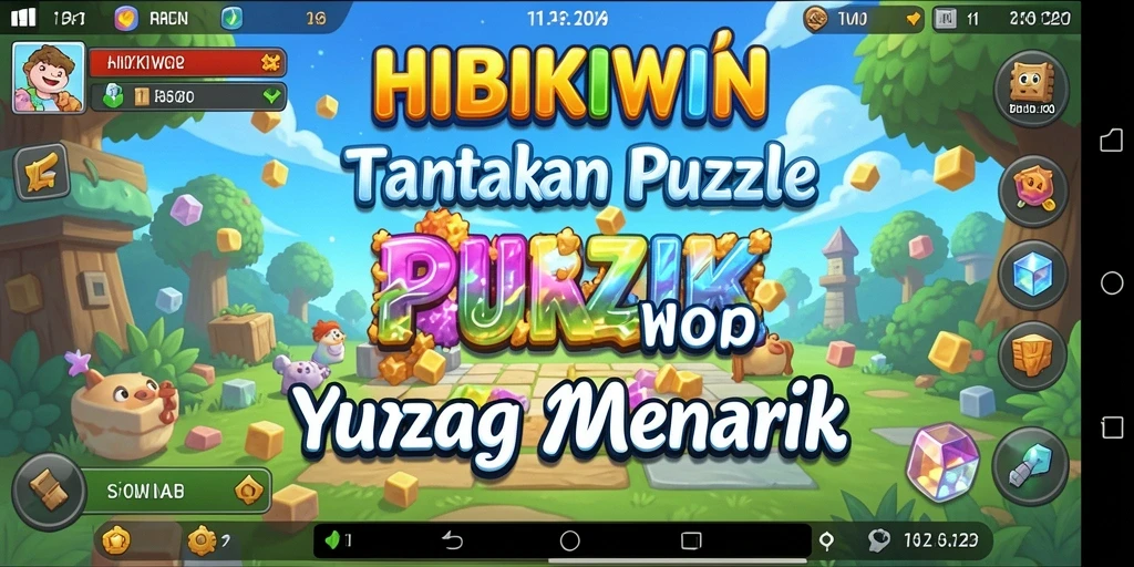 Tampilan gameplay HIBIKIWIN yang menawan dengan tantangan Puzzle.
