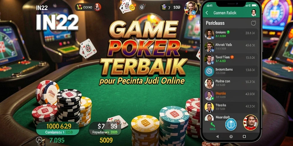 Gambaran gameplay Poker yang menarik di IN22.