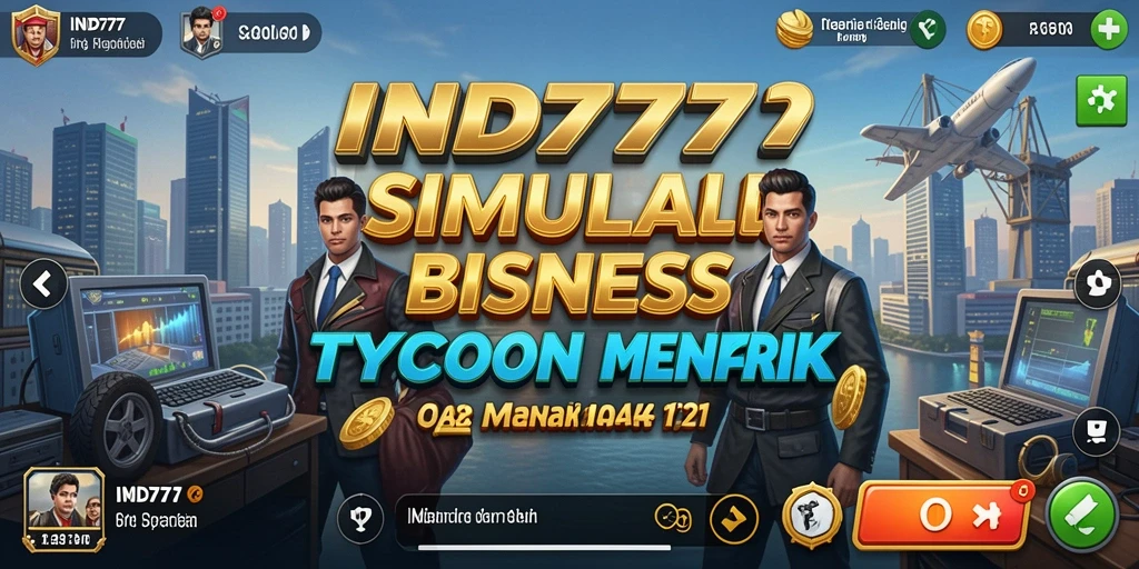 Tampilan gameplay <strong>IND777</strong> yang seru dan penuh warna dalam simulasi Tycoon.