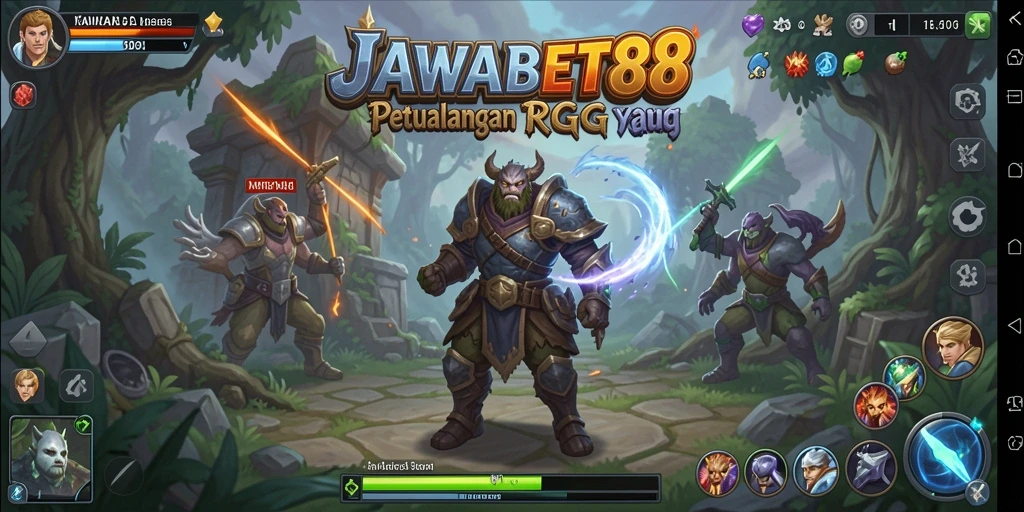 Tampilan permainan RPG epik di JAWABET88, berbagi pengalaman berpetualang.