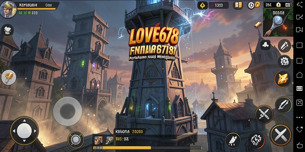 Menampilkan aksi menara dan strategi dalam gameplay Tower Defense.