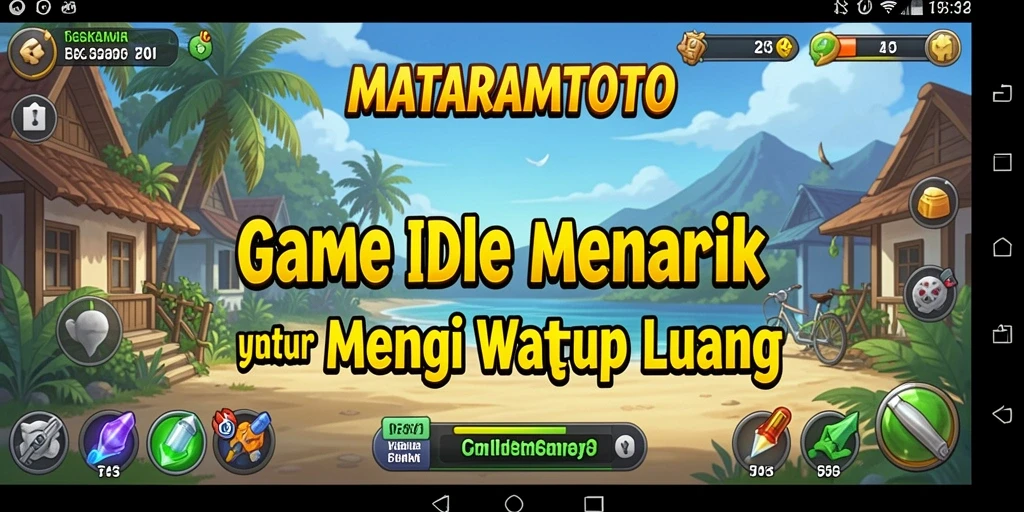Screenshot gameplay MATARAMTOTO menampilkan aksi mengelola sumber daya Idle.