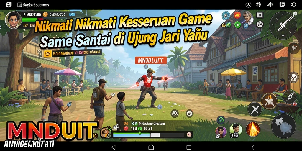 Tampilan gameplay MNDUIT yang ceria dan penuh warna.