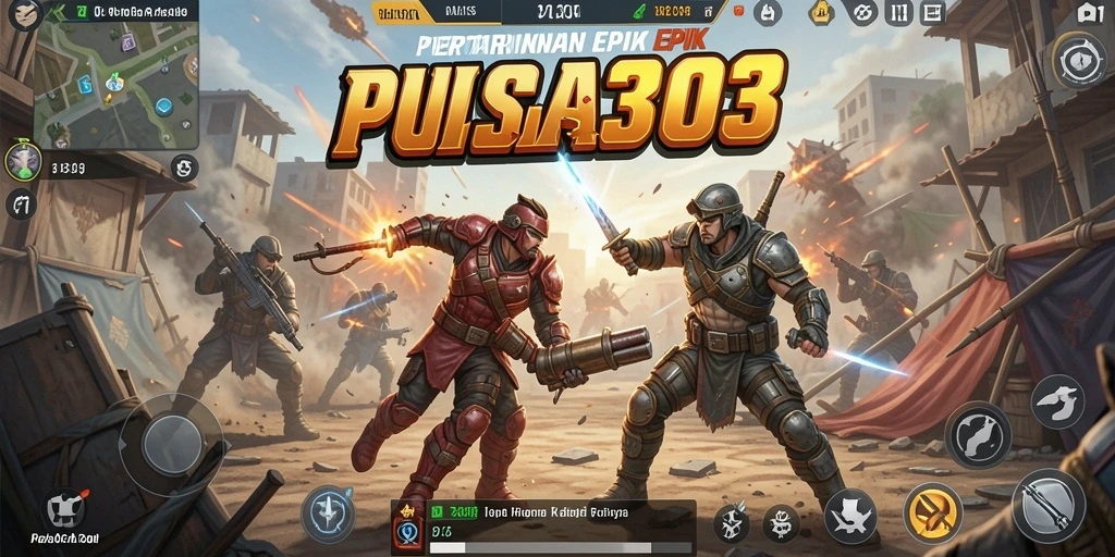 Screenshot PULSA303 menampilkan aksi pertarungan seru dalam mode Battle Royale.