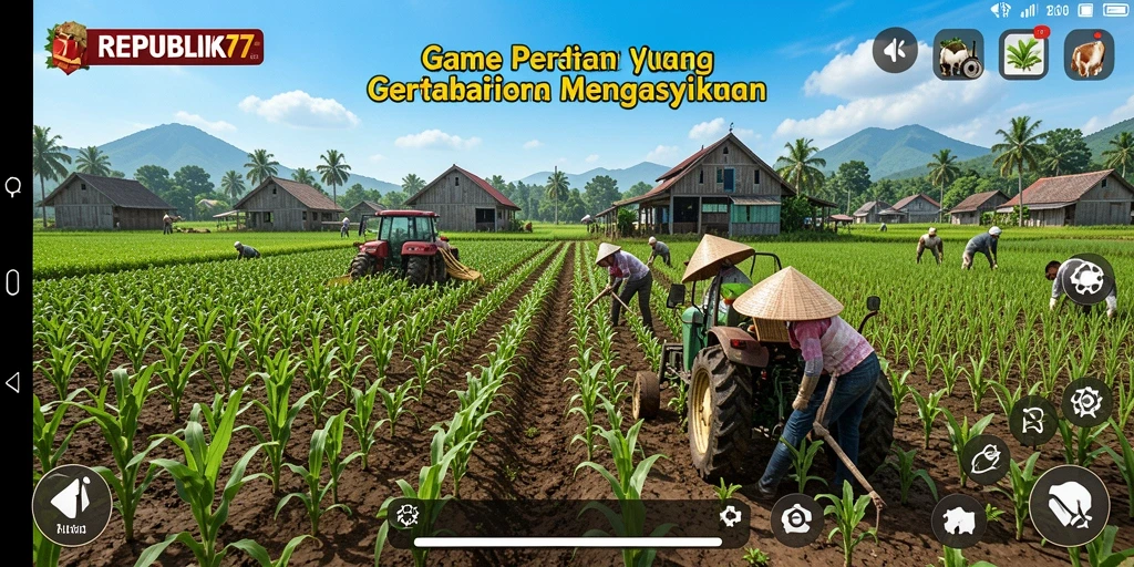 Tampilan gameplay menarik di ladang pertanian REPUBLIK77.