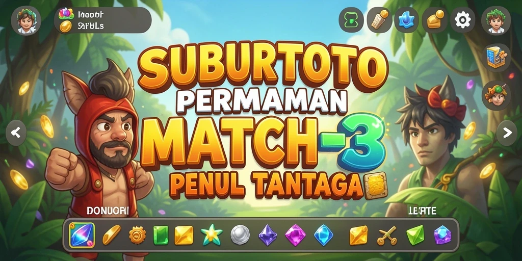 Tampilan gameplay SUBURTOTO yang seru dan menarik saat mencocokkan item.