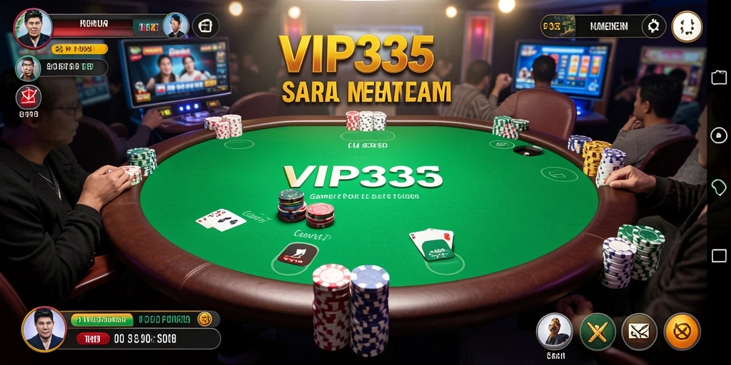 Tampilan gameplay Poker yang seru dan mendebarkan di VIP333.