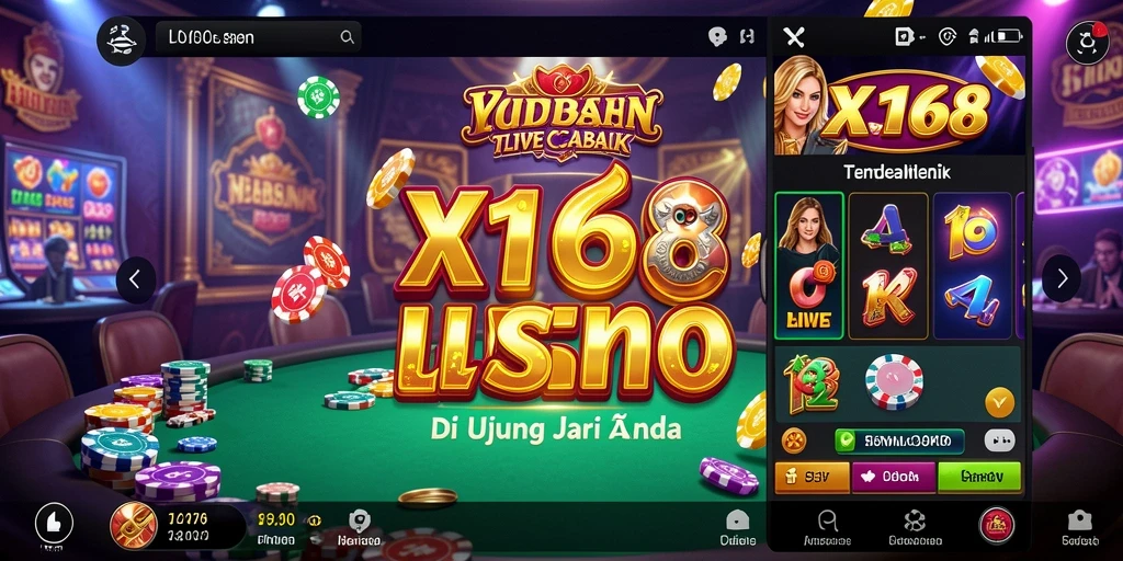 Screenshot gameplay X168 yang menampilkan dealer profesional di Live Casino.